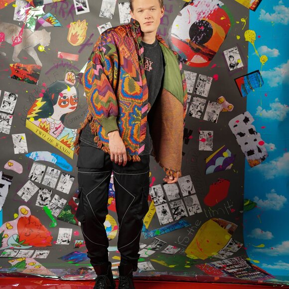 Harajuku-Inspired Black Street Style Pants – Reflective Detail, Men’s Size S - Picture 4 of 11